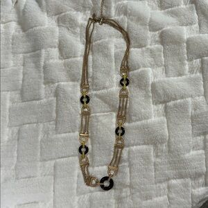 Avon Mark Gold-Tone Necklace with Black Ring Accents